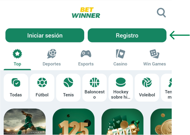 Pasos para registrarse Betwinner APP México